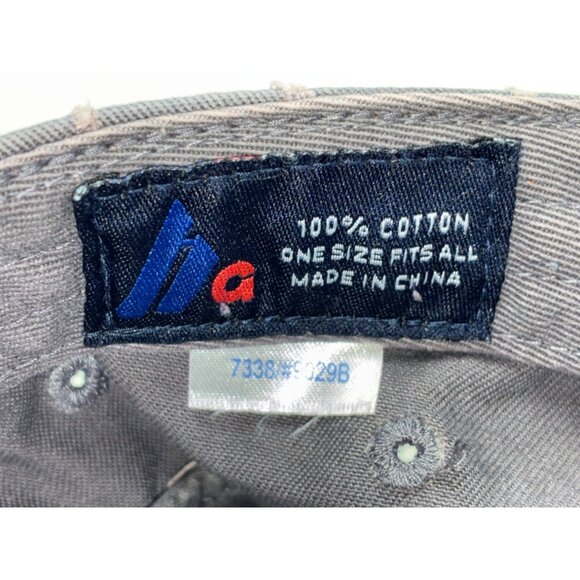 VTG Y2K Embellished Rhinestone Distress Field Cap Grey Canvas Hook/Loop #b - Picture 7 of 7